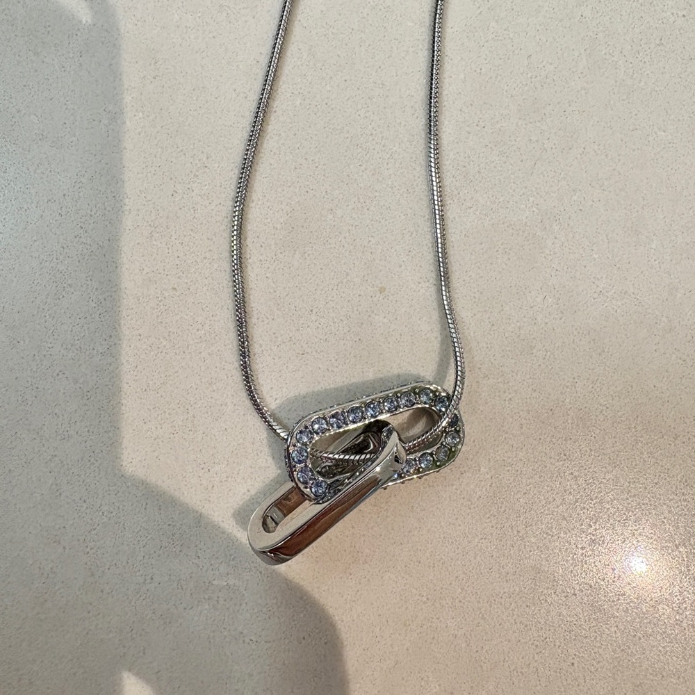 Swarovski Silver Necklace with light blue Crystal necklace